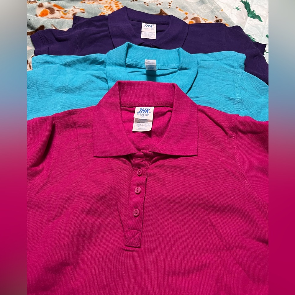 Women's Classic Button Down Shirt - Fuchsia, Aqua, Violet